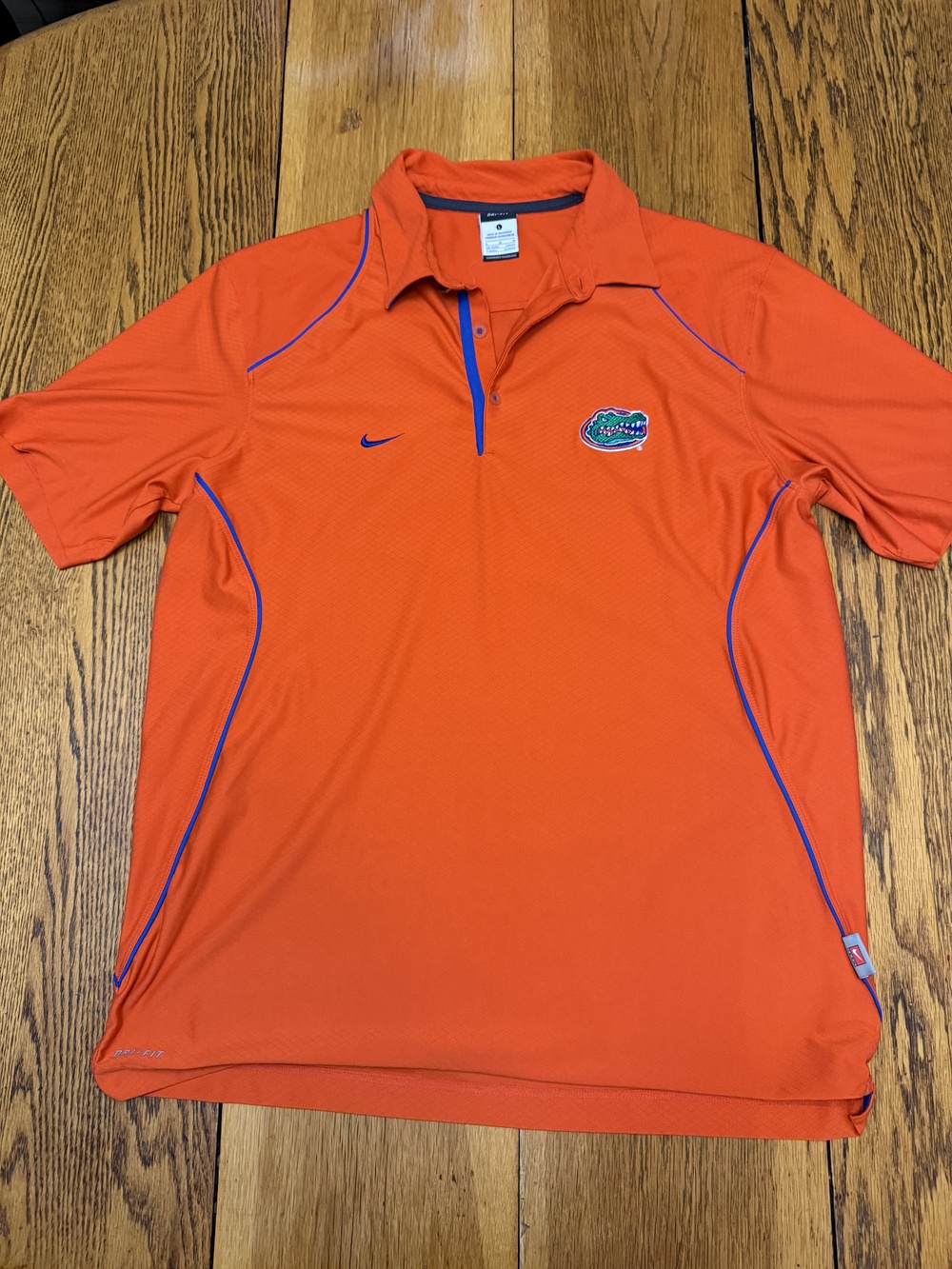 Florida Gators Shirt Mens Large Orange NCAA Basketball Nike Dri-FIT Polo Golf